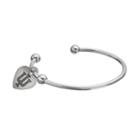 Fiora Stainless Steel Indiana Hoosiers Charm Cuff Bracelet, Women's, Size: 7.5, Grey