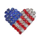 American Flag Heart Pin, Women's, Multicolor