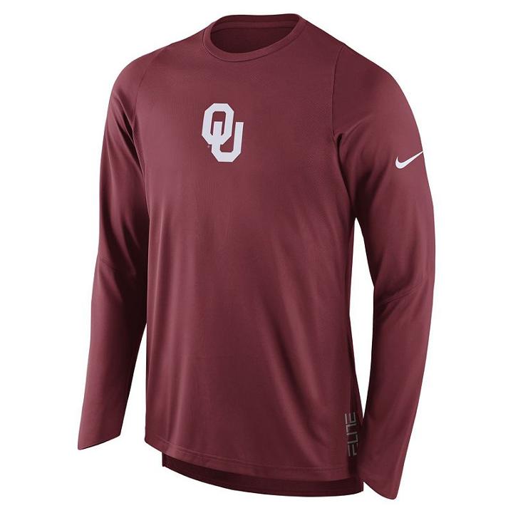 Men's Nike Oklahoma Sooners Elite Shooter Long-sleeve Tee, Size: Medium, Red