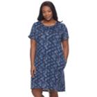 Plus Size Sonoma Goods For Life&trade; Keyhole Sleep Shirt, Women's, Size: 3xl, Blue