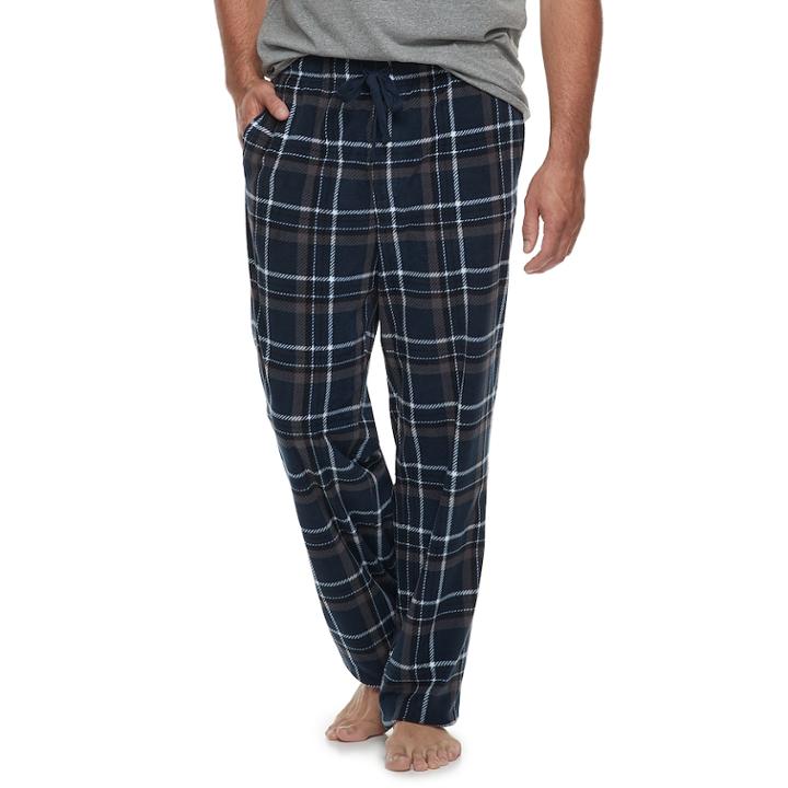 Big & Tall Croft & Barrow&reg; Patterned Microfleece Lounge Pants, Men's, Size: 2xb, Dark Blue