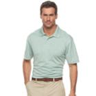 Men's Haggar&reg; Cool 18&reg; Regular-fit Solid Textured Performance Polo, Size: Small, Green