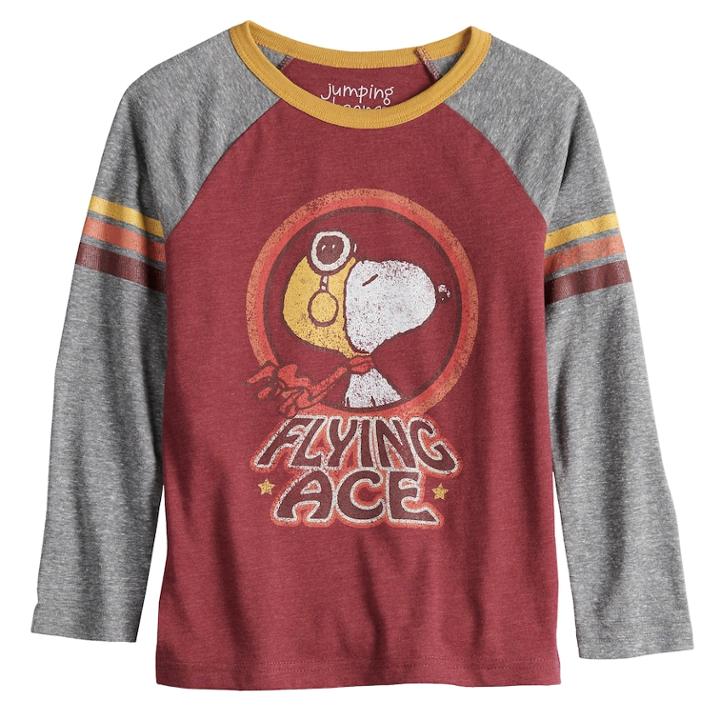 Boys 4-12 Jumping Beans&reg; Retro Peanuts Snoopy Flying Ace Raglan Tee, Size: 4, Brt Red