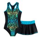 Girls 7-16 & Plus Size Zeroxposur One-piece With Skirt, Size: 18 1/2, Blue