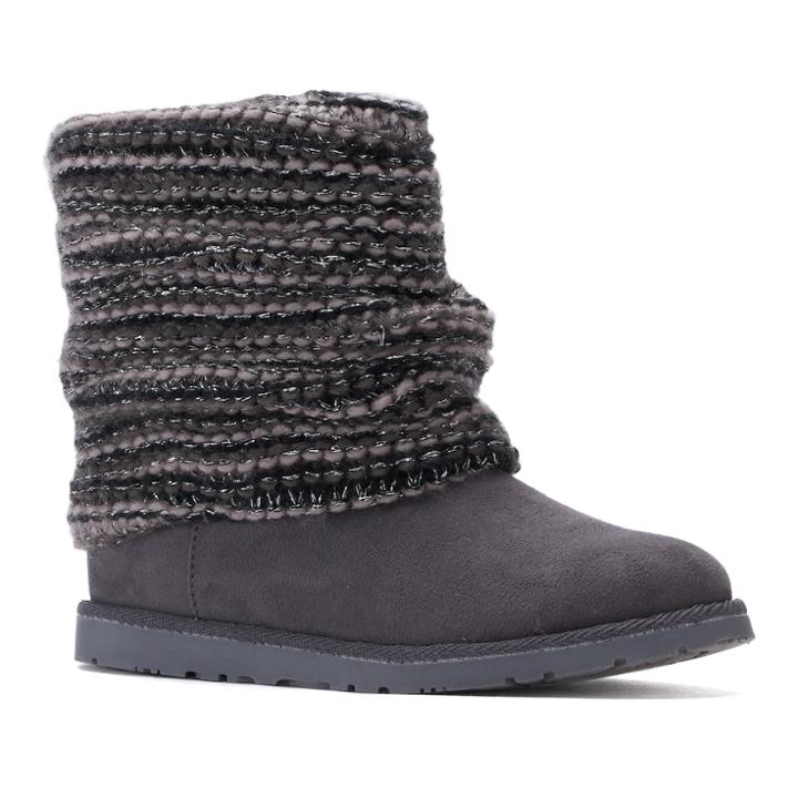 So&reg; Liana Girls' Sweater Boots, Size: 1, Grey