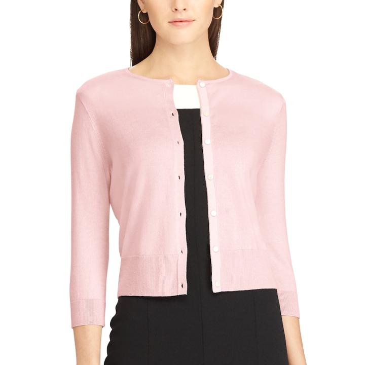 Women's Chaps Button-front Cardigan, Size: Xl, Pink