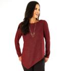 Women's Ab Studio Asymmetrical Popover Top, Size: Regular, Dark Red