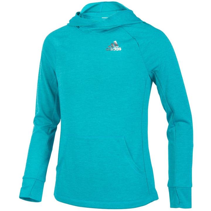 Girls 7-16 Adidas Climalite Melange Hoodie Sweatshirt, Size: Xl, Turquoise/blue (turq/aqua)