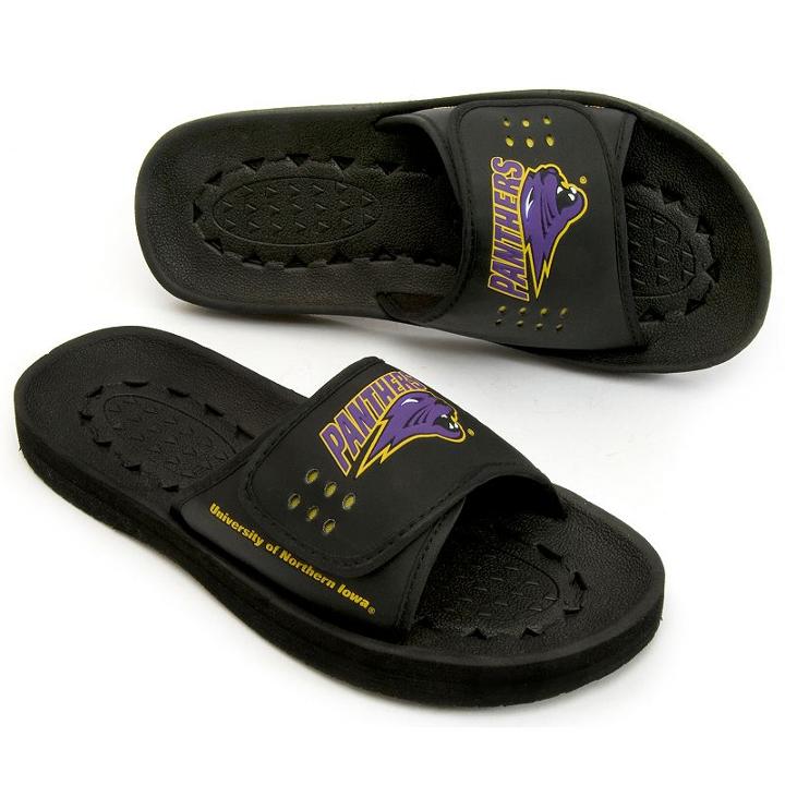 Adult Northern Iowa Panthers Slide Sandals, Size: Xl, Black