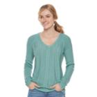 Women's Sonoma Goods For Life&trade; Cable Knit V-neck Sweater, Size: Xxl, Light Blue