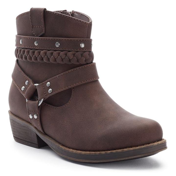 So&reg; Courtney Girls' Ankle Boots, Girl's, Size: 1, Brown