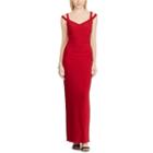 Women's Chaps Shirred Evening Gown, Size: 16, Red