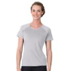 Women's Soybu Endurance Peek-a-boo Racerback Short Sleeve Tee, Size: Medium, Silver
