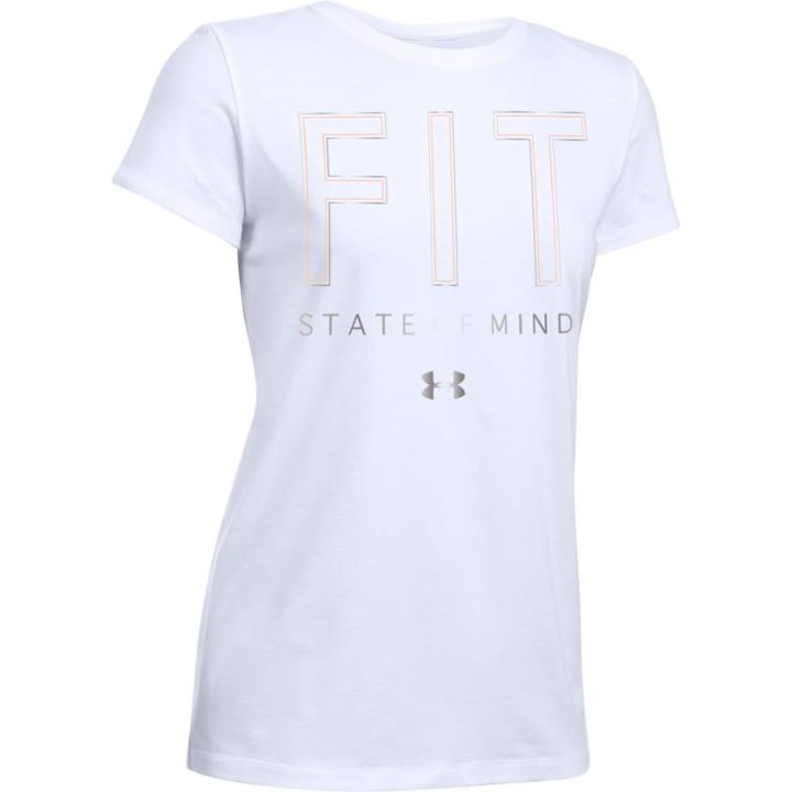 Women's Under Armour Fit State Of Mind Short Sleeve Graphic Tee, Size: Small, White