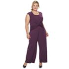 Plus Size Suite 7 Wrap Jumpsuit, Women's, Size: 22 W, Drk Purple