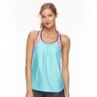 Women's Zeroxposur Racerback Mock-layer Tankini Top, Size: 8, Green Oth