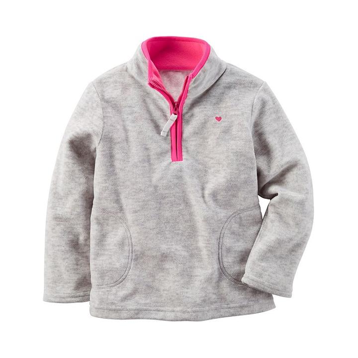 Girls 4-8 Carter's Mockneck Fleece Pullover, Size: 4, Light Grey