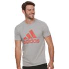 Men's Adidas Mesh Logo Tee, Size: Small, Med Grey