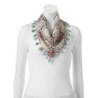 Mudd&reg; Bandana Tassel Square Scarf, Women's, Turquoise/blue (turq/aqua)