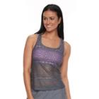 Women's Splashletics 2-1-in Crochet Tankini Top, Size: Small, Light Grey