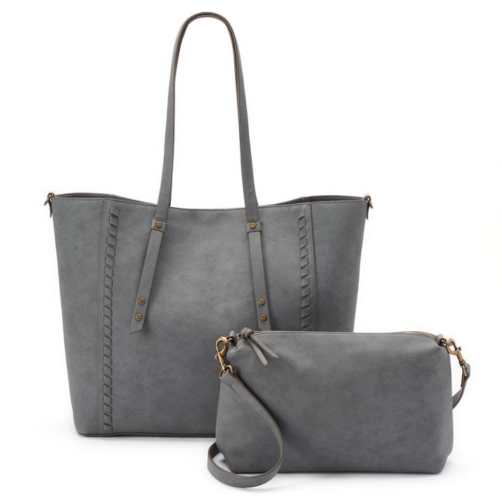 Sonoma Goods For Life&trade; Paula Tote & Crossbody Bag Set, Women's, Grey
