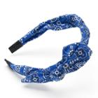 Blue Bandana Print Knotted Headband, Women's