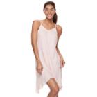 Women's Apt. 9&reg; Satin Sharkbite Slip Dress, Size: Xxl, Brt Pink