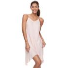 Women's Apt. 9&reg; Satin Sharkbite Slip Dress, Size: Xxl, Brt Pink