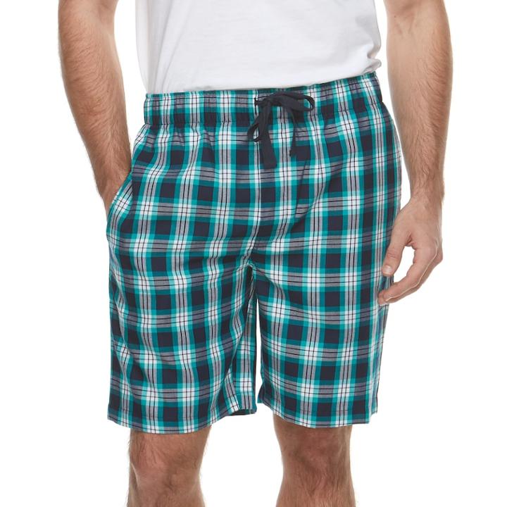 Men's Chaps Plaid Sleep Shorts, Size: Xl, Blue (navy)