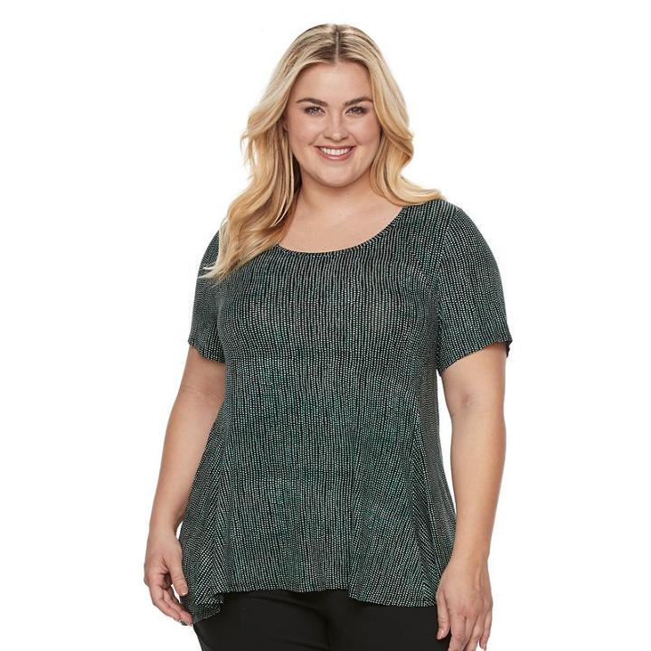 Plus Size Apt. 9&reg; Flowy Crewneck Tee, Women's, Size: 0x, Black