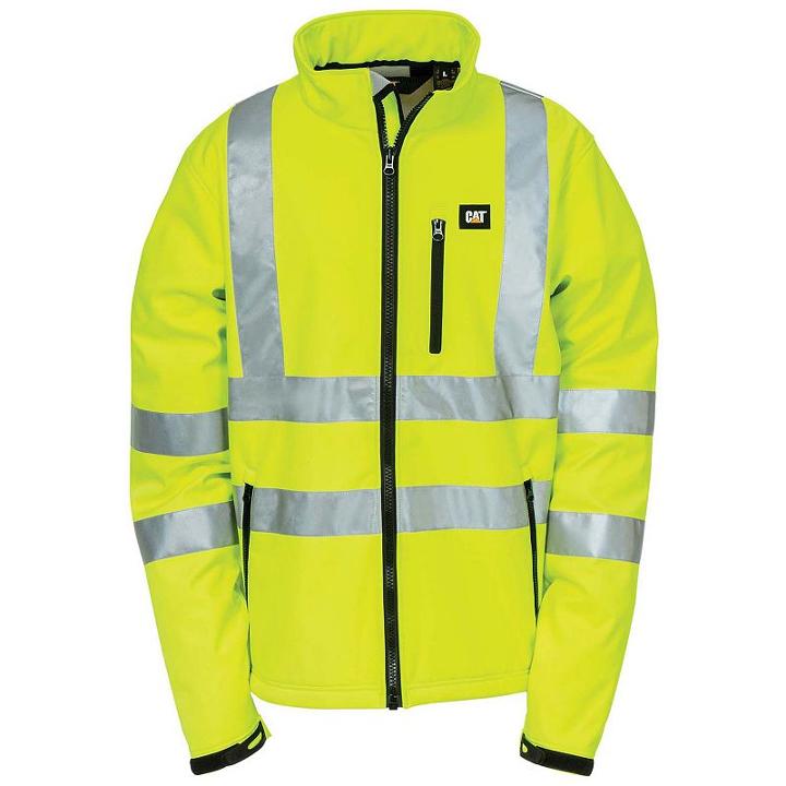 Men's Caterpillar Hi-visibility Softshell Jacket, Size: Xxl, Yellow