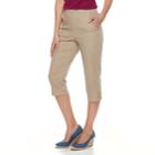 Women's Croft & Barrow&reg; Pull On Lace-up Hem Capris, Size: Medium, Med Beige