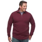 Big & Tall Haggar Marled Stretch Fleece Quarter-zip Pullover, Men's, Size: Xxl Tall, Light Red