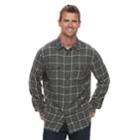 Men's Sonoma Goods For Life&trade; Modern-fit Plaid Flannel Button-down Shirt, Size: Large, Med Grey