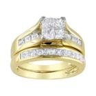 14k Gold 2-ct. T.w. Princess-cut Diamond Ring Set, Women's, Size: 8, White