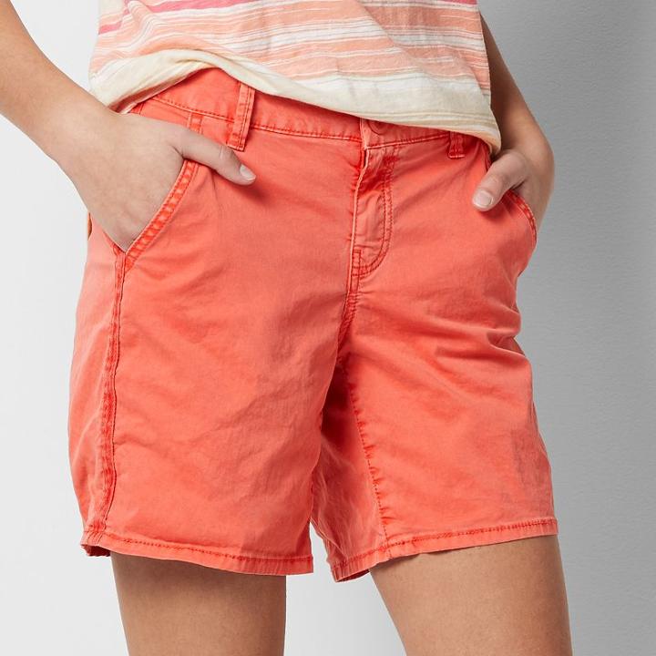 Women's Sonoma Goods For Life&trade; Chino Shorts, Size: 8, Med Orange