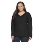 Juniors' Plus Size So&reg; V-neck Tunic Sweater, Girl's, Size: 1xl, Black