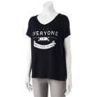 Juniors' Pop Up X Kind Campaign Everyone Has A Story Graphic Tee, Girl's, Size: Small, Black