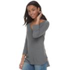 Women's Sonoma Goods For Life&trade; Waffle Textured Tunic, Size: Small, Dark Grey