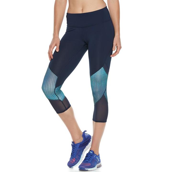 Women's Tek Gear&reg; Power Mesh Running Capris, Size: Small, Med Green