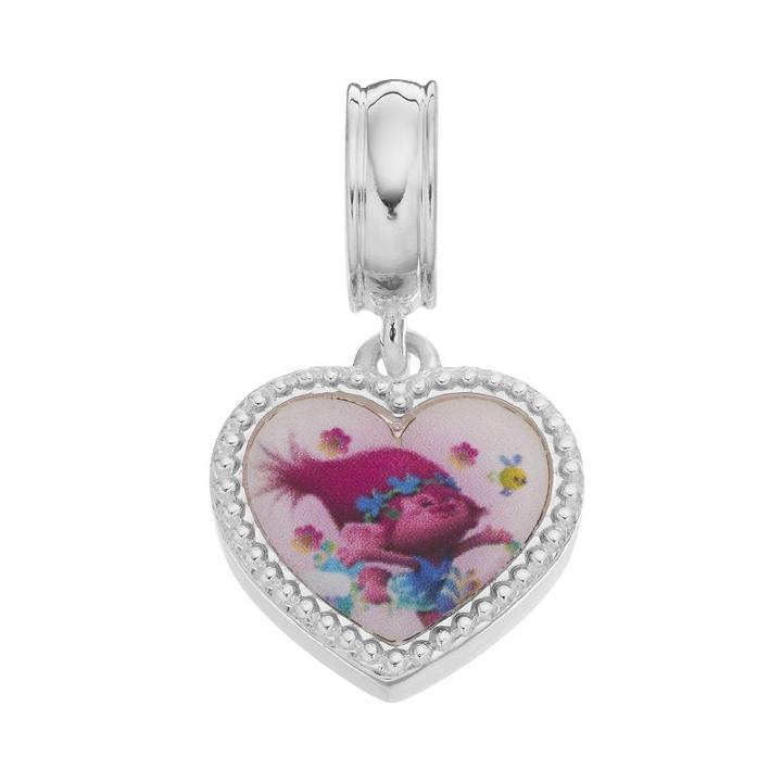 Dreamworks Trolls Sterling Silver Poppy & Branch Heart Charm, Women's, Multicolor