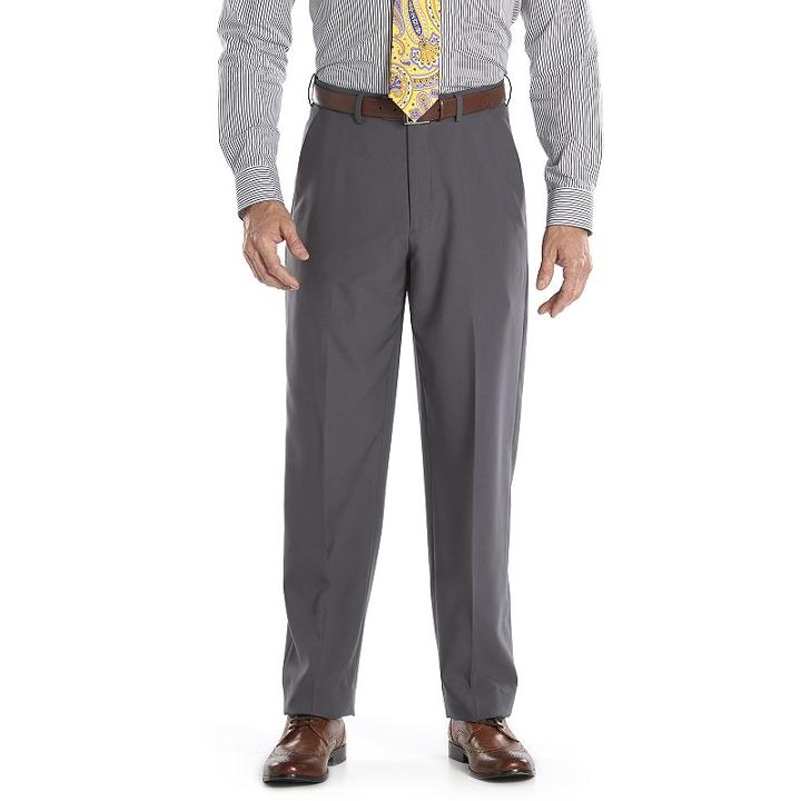 Big & Tall Croft & Barrow&reg; Essential Classic-fit Flat-front Dress Pants, Men's, Size: 48x30, Dark Grey