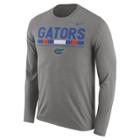 Men's Nike Florida Gators Dri-fit Legend Staff Long-sleeve Tee, Size: Small, Gray