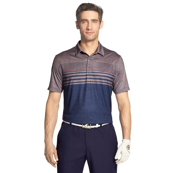 Men's Izod Swingflex Classic-fit Striped Performance Golf Polo, Size: Xxl, Grey