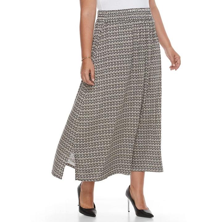 Plus Size Dana Buchman Maxi Skirt, Women's, Size: 1xl, Beig/green (beig/khaki)