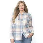 Plus Size Chaps Plaid Twill Button-down Shirt, Women's, Size: 2xl, Blue