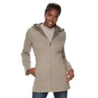 Women's Sebby Collection Long Fleece Jacket, Size: Medium, Lt Brown