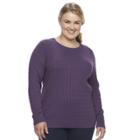 Plus Size Croft & Barrow&reg; Cable Knit Sweater, Women's, Size: 2xl, Drk Purple