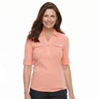 Women's Croft & Barrow&reg; Utility Polo, Size: Xl, Med Pink