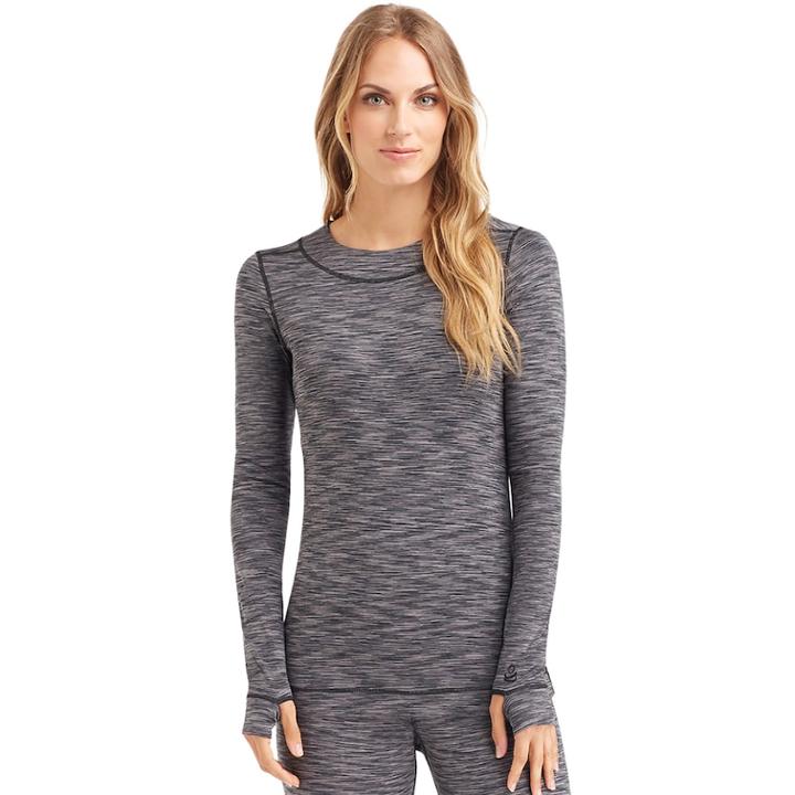 Women's Cuddl Duds Flexfit Crewneck Top, Size: Large, Oxford